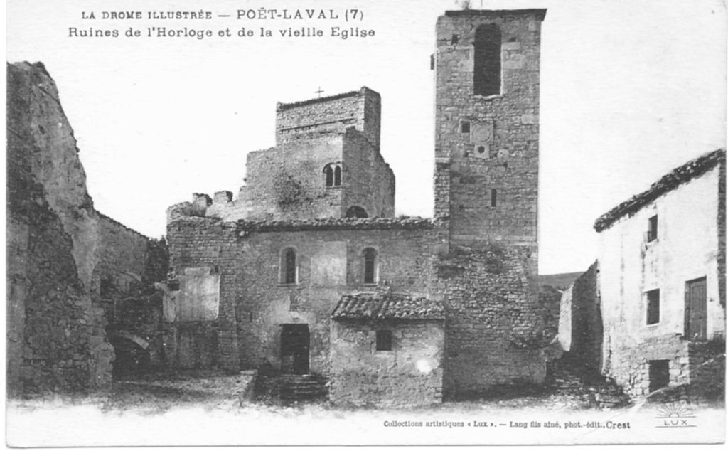 La chapelle Saint Jean des Commandeurs vers 1910, avant effondrement de la voûte et de la façade sud.
